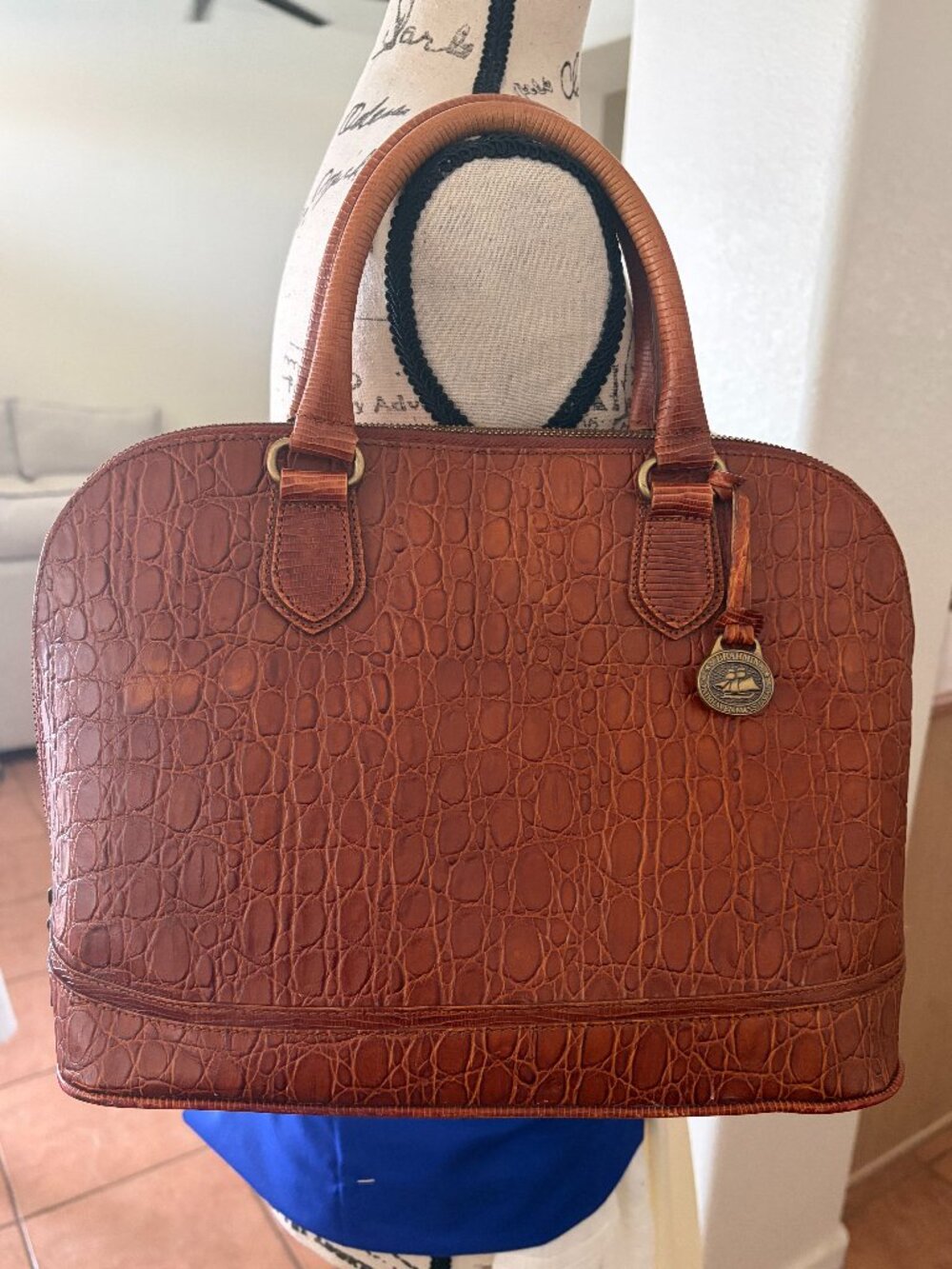 Vintage Brahmin Prissy Collection Dome Shape Brown Leather Bag